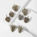 Vintage bronze metal shawl clips cardigan collar brooches set elegant hollow design jewelry - Jewelry Combo