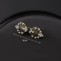 Vintage ορειχάλκινη καρφίτσα κασκόλ strass λεπτομέρεια, κομψό αξεσουάρ για γυναίκες. - Αντίκα Μπρονζέ