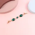 Clip per colletto in cristallo retrò scialle, elegante spilla di pietra preziosa verde per donne stile. - Verde
