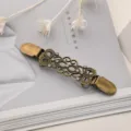 Clip per maglione in lega di bronzo vintage cardigan scialle colletto con strass. - Bronzo Antico