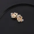 Elegante clip per sciarpa di strass floreale cardigan versatile moda spilla per scialle - Lunghezza 54mm / Oro
