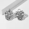 Clip per sciarpa in metallo argentato vintage con elegante design a volute per scialli. - Stile 1