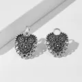 Elegante bellissima spilla clip fibbia per sciarpa cuore fiore argento vintage gioiello lega - Stile 4