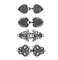 Set 4 clip vintage in metallo per cardigan scialle foulard fibbie chiusure decorative - Set canna di fucile, 4 pezzi