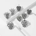 Fibbia per sciarpa in lega argentata vintage, clip per scialle, connettori per gioielli - Set argento antico, 4 pezzi