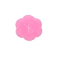 Pink glitter silicone flower drain cover sink strainer hair catcher for bathroom and kitchen use. - L / Pink