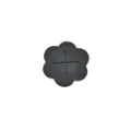 Black flower shape silicone clothing tightener shirt clip knot buckle daily wear accessory detail view. - S / Black