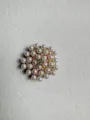 Exquisite pearl rhinestone collar clip elegant multi-layered brooch for daily shirt decoration. - Gold Artificial Pearl Flower