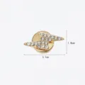 Rhinestone lightning collar button variant, elegant gold alloy shirt accessory for women. - Golden Lightning Bolt