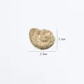 Gold ammonite shaped collar button, exquisite metal clothing accessory for stylish shirts. - Golden Seasnail