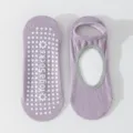 Calcetines de yoga antideslizantes para mujer, algodón transpirable fitness pilates danza. - Talla única / Púrpura