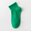 Calzini corti di cotone verde da donna, calze estive sottili e casual per uso quotidiano. - Taglia unica / Verde scuro