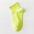 Calzini corti in cotone giallo neon da donna, calze alla caviglia traspiranti estive. - Taglia unica / Verde chiaro