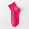 Hot pink women's ankle socks, thin cotton socks for spring and summer, breathable dopamine style. - One Size / Rose Red