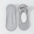 Calcetines de yoga antideslizantes grises para mujer algodón transpirable pilates deporte. - Talla única / Gris claro