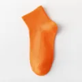 Orange short socks, casual solid color cotton ankle socks for women, spring summer daily wear - One Size / Orange