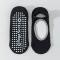Calcetines de yoga antideslizantes para mujer, algodón transpirable con puntos de gel. - Talla única / Negro