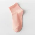 Pink short cotton socks for women, trendy low-cut ankle style, ideal for daily spring wear. - One Size / Pink
