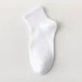 Women's pure white short cotton socks, solid color casual daily ankle socks variant. - One Size / White
