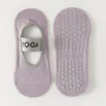 Women light purple yoga socks non-slip pilates fitness socks breathable cotton sports socks - One Size / Purple