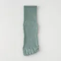 Calcetines de cinco dedos para hombre media pantorrilla verde liso algodón transpirable - Talla única / Verde Militar