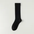 Classic black mid-calf socks for women, comfortable daily wear basic cotton hosiery. - One Size / Black