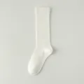Donne calze metà polpaccio cotone bianco primavera estate sottili slouch slim tinta unita stile casual - Taglia unica / Bianco