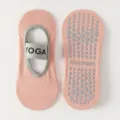 Pink non-slip yoga socks for women, breathable cotton pilates dance sports socks with grip dots. - One Size / Pink