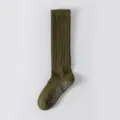 Calze lunghe a compressione antiscivolo verde militare per sport, fitness, yoga e corsa. - Taglia unica / Verde militare