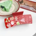 Christmas hair claw clip red green square hair accessories festive shark clip for women - Christmas #4 - Rectangular / Red and Green