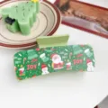 Christmas hair claw clip green square shark clip holiday hair accessories for women girls - Christmas #6 - Rectangular