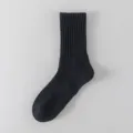 Calcetines Deportivos de Algodón Negro para Hombre Transpirables Suela de Rizo - Talla única / Altas / Negro