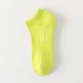 Calcetín deportivo corto verde neón para hombre, calcetín transpirable para correr. - Talla única / Tobillero / Verde Fluorescente