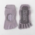 Antirutsch Fünf-Zehen Yoga Socken für Damen, atmungsaktive Pilates Fitness Socken. - Einheitsgröße / Lila