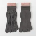 Non-slip five-toe yoga socks for women, professional pilates fitness and dance grip socks. - One Size / Dark Gray