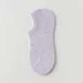 Womens low cut invisible socks short cotton socks light purple shallow mouth breathable - One Size / Light Purple