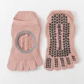 Rosa Fünf-Zehen Yoga Socken für Damen, atmungsaktive rutschfeste Pilates Fitness Socken. - Einheitsgröße / Rosa