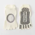 Antirutsch Yogasocken für Damen, offener Rücken Fünf-Zehen Pilates Fitness Sportsocken Noppen. - Einheitsgröße / Weiß