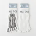 Chaussettes de yoga à cinq doigts professionnelles antidérapantes pour femmes fitness blanc - Taille unique / Blanc