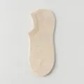 Comfortable low cut invisible cotton socks for women, anti slip boat socks for summer wear. - One Size / Beige