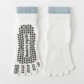 Professional women five toe yoga socks anti-slip pilates fitness floor socks white - One Size / White