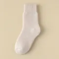 Kaschmir Wolle Mittelsocke warme Socken in Beige, gemütliche Wintersocken Damen. - Einheitsgröße / Hellviolett