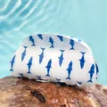 Blauer Haifisch PVC Haarklammer, süßes Sommer Ozean Stil Haaraccessoire für Frauen Alltag. - Halbkreisförmig