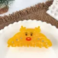 Süsses Weihnachten Rentier Haarklammer Gelb Harz Haarschmuck für Frauen und Mädchen - Mais Hirsch / 10cm