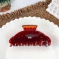 Klassische Weihnachts große Haarklammer süße Schildpatt Haarspange für Damen - Weinrote Lustige Figur / 10cm
