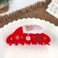 Weihnachten große Haarklammer süßer Weihnachtsmann Strass Haarspange für Damen stilvoll Winter - Weihnachtsmann / 10cm