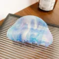 Blau lila Acryl Haarklammer, sternenhimmel Farbverlauf Halbbogen Design, elegante Haarspange Damen - Blau und Violett