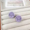 Süße lila welpen acetat haarspangen, süßes cartoon tier design, mode mini haaraccessoires - 2.5cm / Einzelstück / Creme-Violett