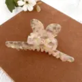 Modische Acetat Haarklammer mit Strass Schleife ästhetischer Haarschmuck für Damen. - L / Pfirsichrosa