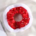 Chouchou de Noël en peluche avec paillettes rouges et fausse fourrure blanche - Sequins - Red